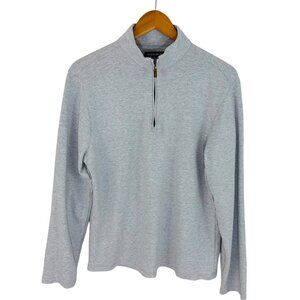 Mizzen + Main Men's Size M 1/4 Zip Mock Neck Heathered Gray Pullover